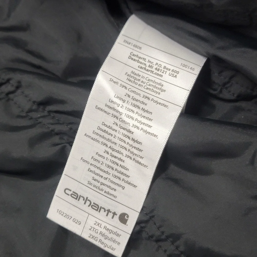 Carhartt Jacket Mens 2XL Gray Full Swing Cryder Thinsulate Canvas Work Insulated - Picture 5 of 15